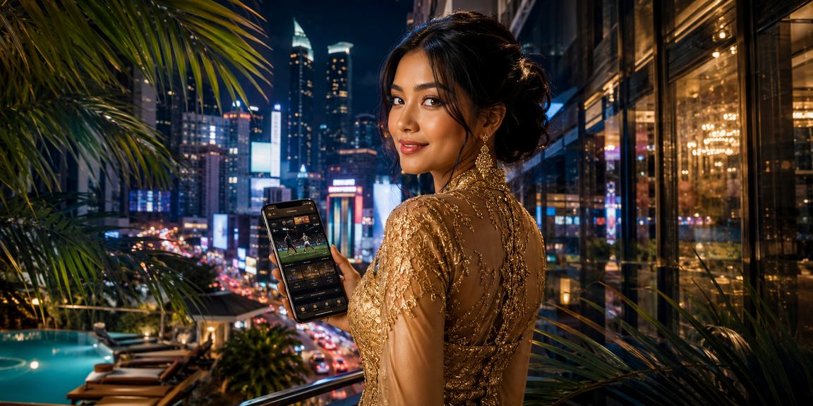 Suasana kasino dalam talian hqe2 di Kuala Lumpur dengan live dealer berkebaya